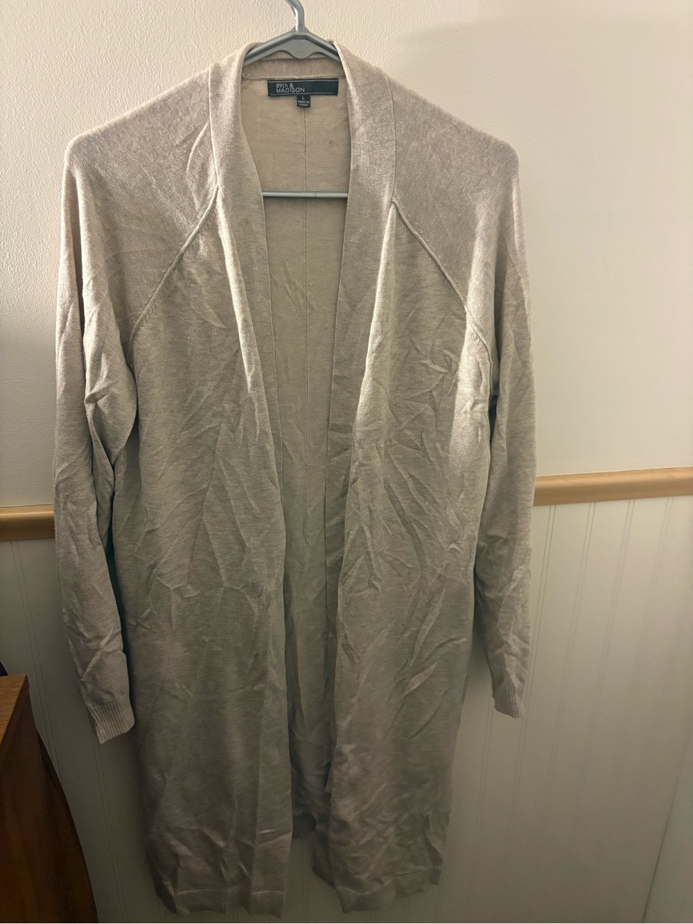 89th & Madison Women’s Large Long Open-Front Cardigan
